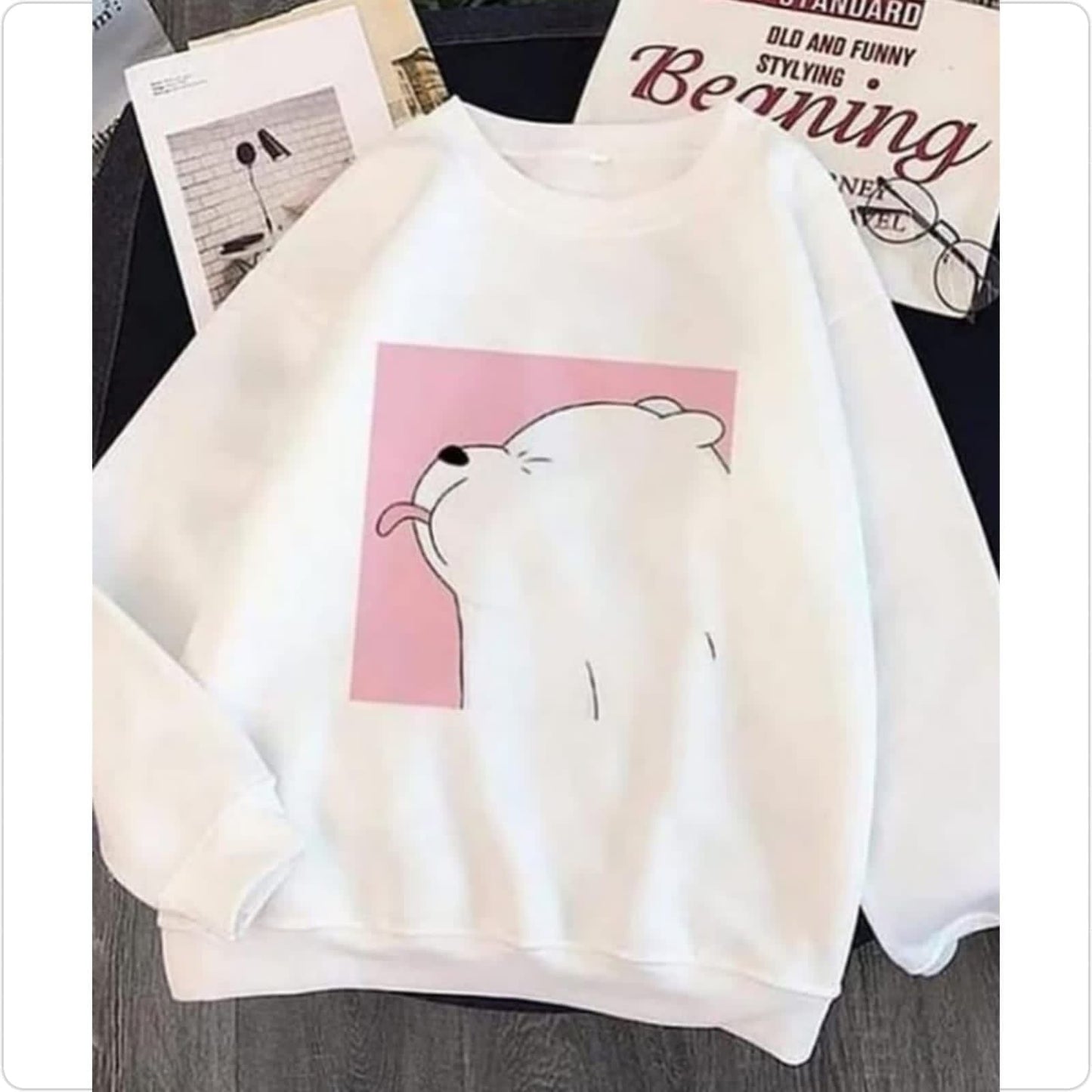 White Sweatshirt tongue panda
