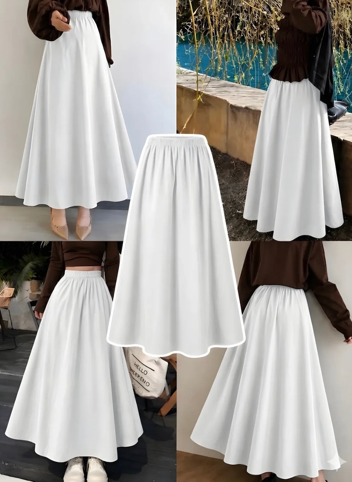 White Chiffon Skirt