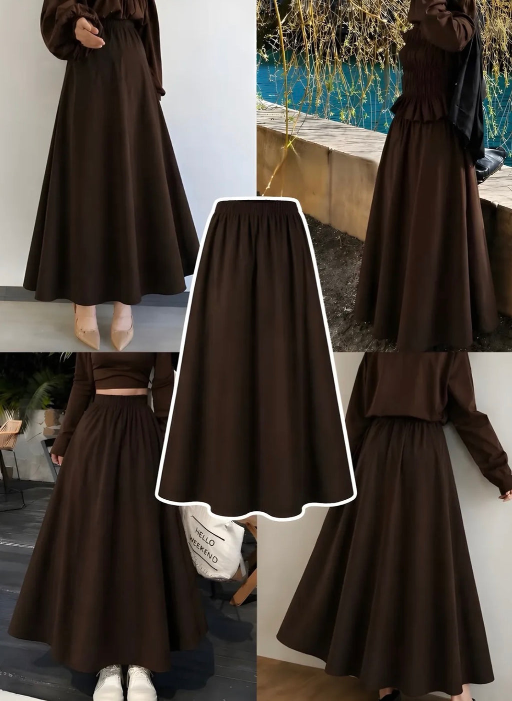 Brown Chiffon Skirt