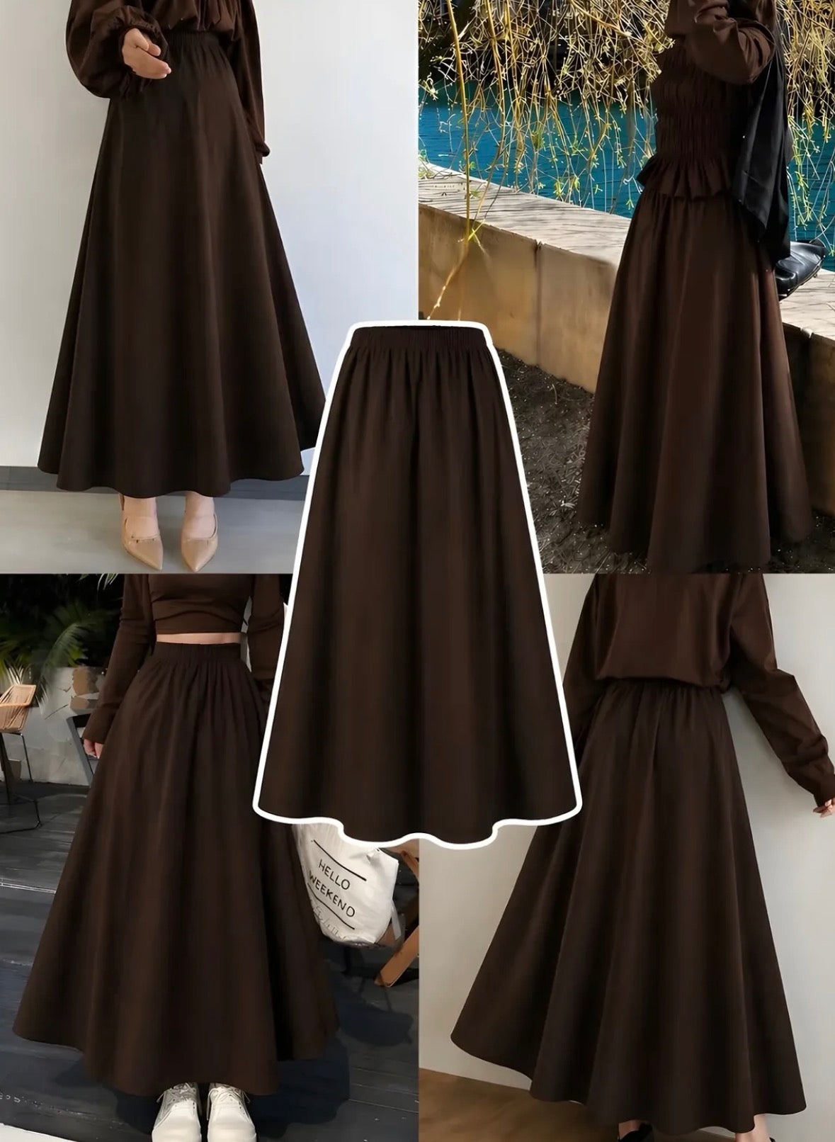 Brown Chiffon Skirt