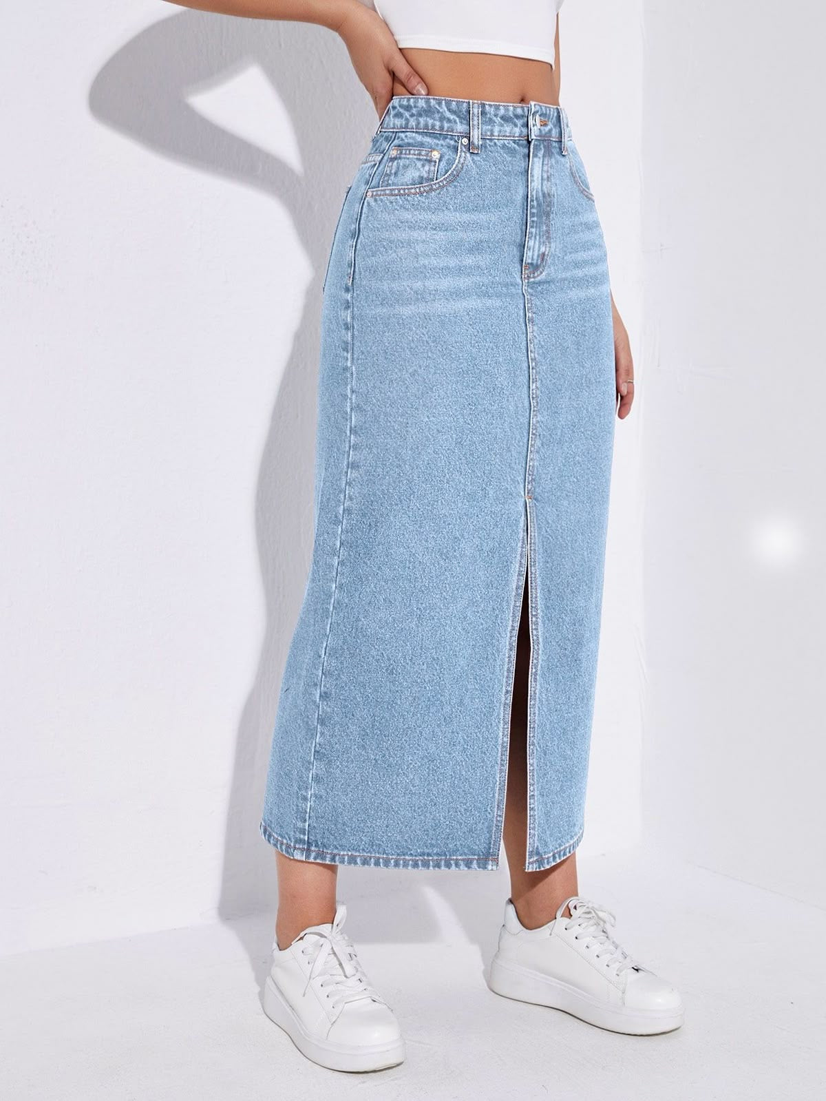 Sky Blue Denim Skirts