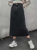 Grey Denim Skirts