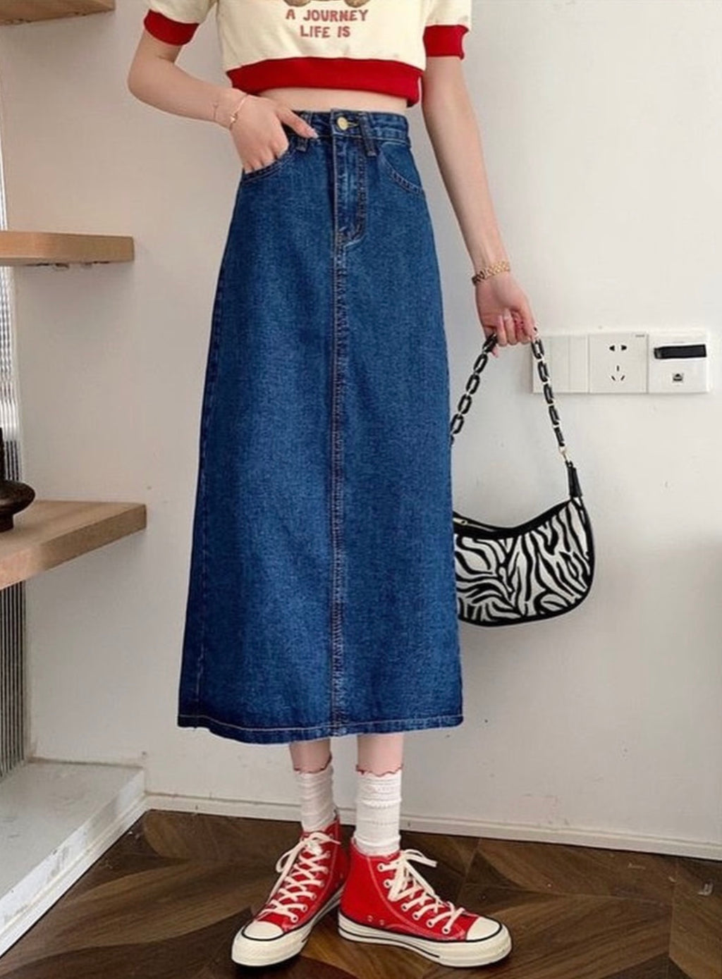 Mid Blue Denim Skirts