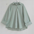 seagreen button down shirt