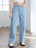 skyblue wide leg jeans
