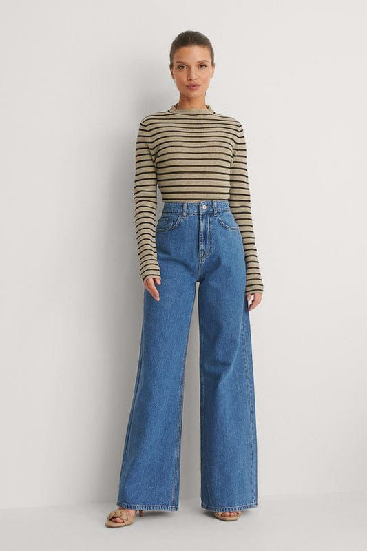 midblue wide leg jeans