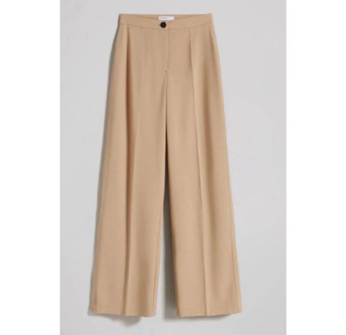 beige formal wideleg pant
