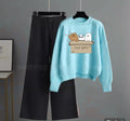 black flapper plain with skyblue sweatshirt free bears