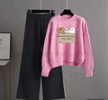 black flapper plain with pink  sweatshirt free bears