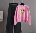 black flapper plain with pink  sweatshirt bubble girl