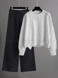 white sweatshirt with black flapper plain