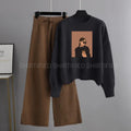 black coffee girl sweatshirt with brown flapper