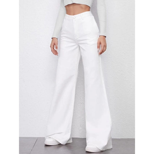 white wide leg jeans