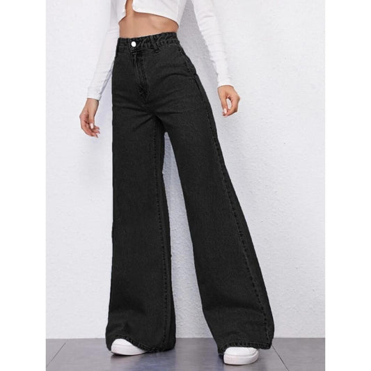 black wide leg jeans