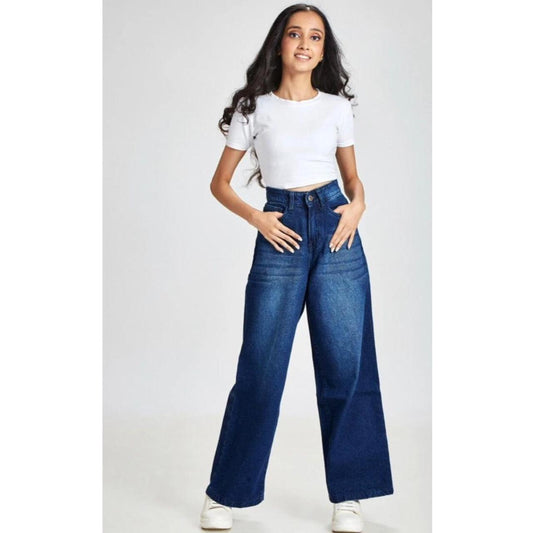 dark washed wide leg jeans
