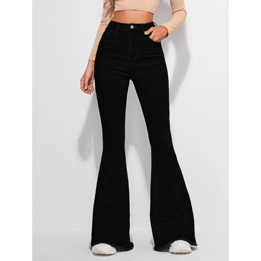 black bell bottom jeans