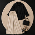 Beige Formal Pant With Black Button Down Shirt