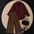 Brown Formal Pant With Burgundy Button Down Shirt