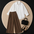 Brown Formal Pant With White Button Down Shirt