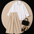 Beige Formal Pant With White Button Down Shirt