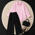 White Formal Pant With Black Stripe Button Down Shirt