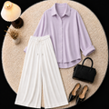 Button Down Shirt With White Flapper Trouser