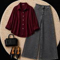 Burgundy Button Down Shirt With Grey Jeans