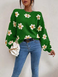 Green Floral Sweatshirt