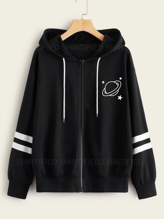 Black Zipper saturn stripes