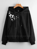Black Zipper shoulder butterfly