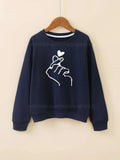 navyblue sweatshirt love charm