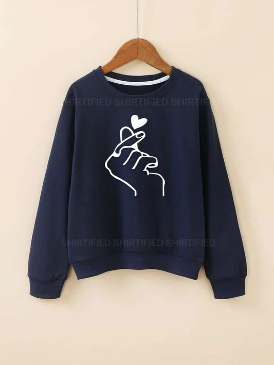 navyblue sweatshirt love charm