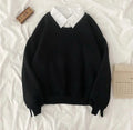 Black Collared Sweatshirt